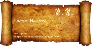 Macsa Nemere névjegykártya